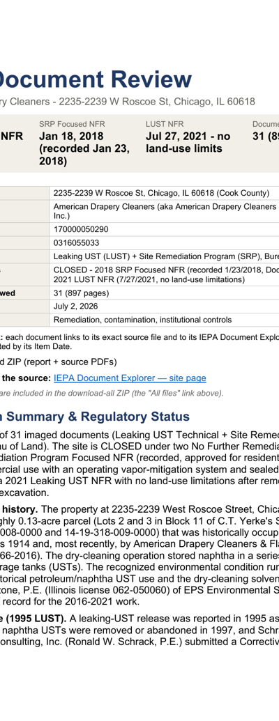 First page of IEPA Document Summarizer